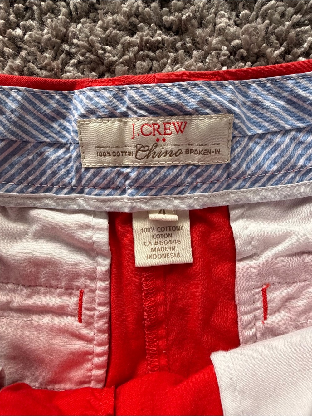 J. Crew Red High-Waist Cotton Blend Shorts - Picture 2 of 3